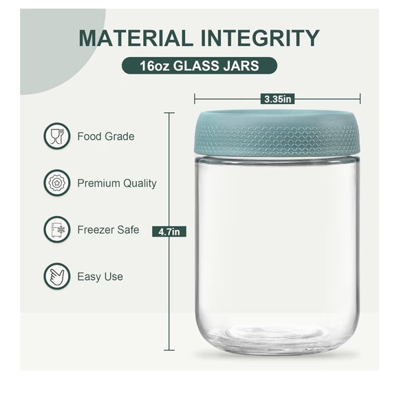 16oz set of 6 glass jars - Picture 6 of 7